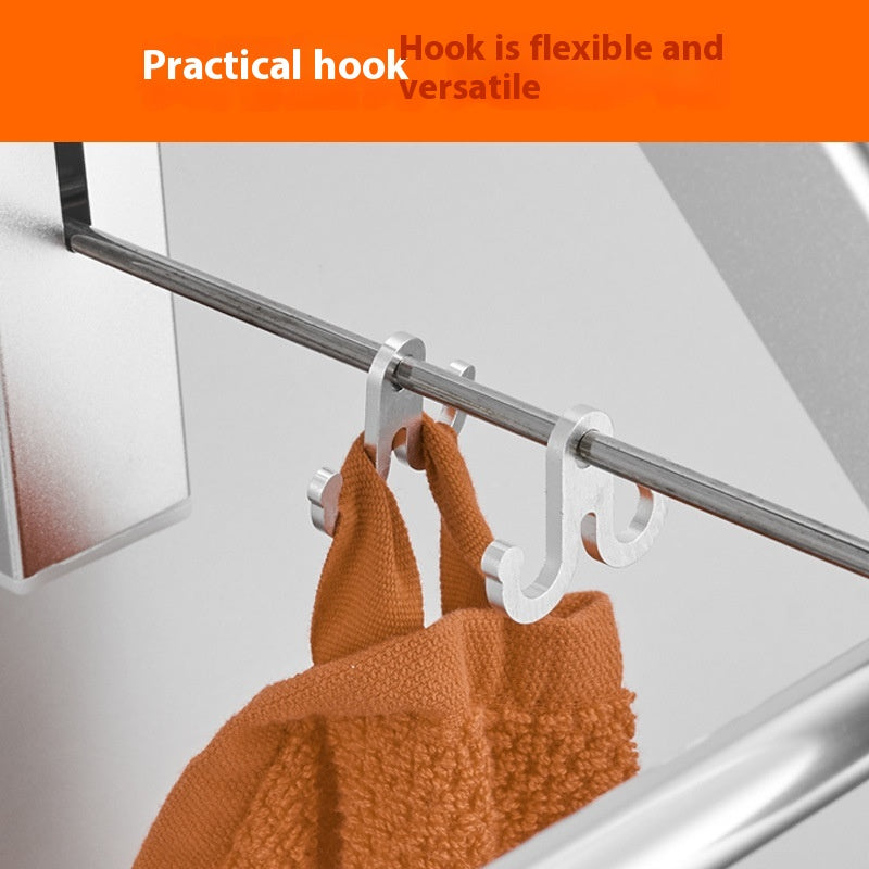 Punch-Free Space Aluminum Foldable Wall Hanger - Retractable & Invisible Clothes Rack