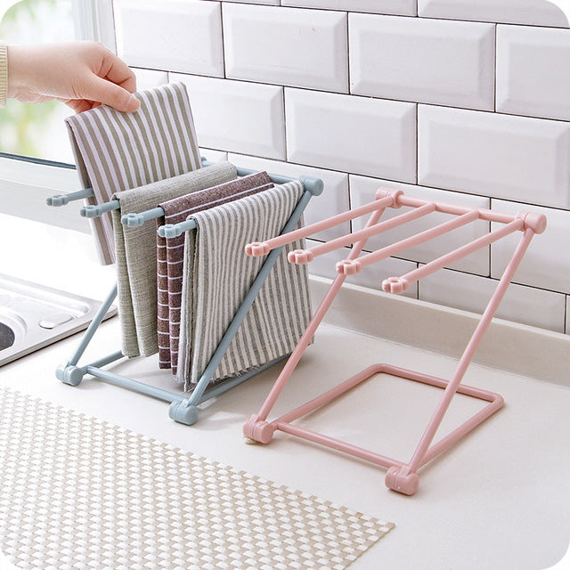 Foldable Dishcloth Shelf - Compact Kitchen Organizer & Gadget Rack