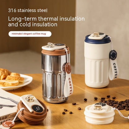 Smart Digital Thermal Bottle - Portable Stainless Steel Insulated Coffee Mug