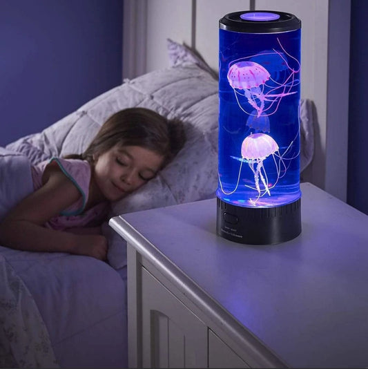 LED Jellyfish Aquarium Lamp - USB Powered Night Light & Table Lamp