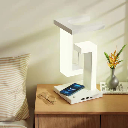 Creative Smartphone Wireless Charging Suspension Lamp - Floating LED Table Lamp for Home & Office