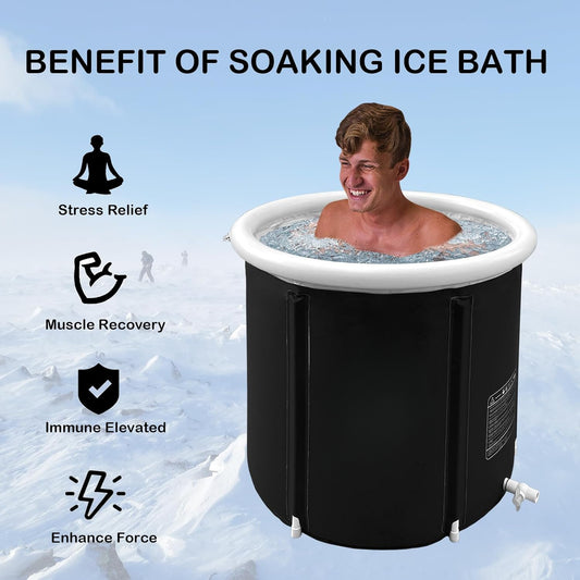 Portable Recovery Ice Tub - Foldable Cold Water Therapy Tub for Athletes & Fitness Rehab