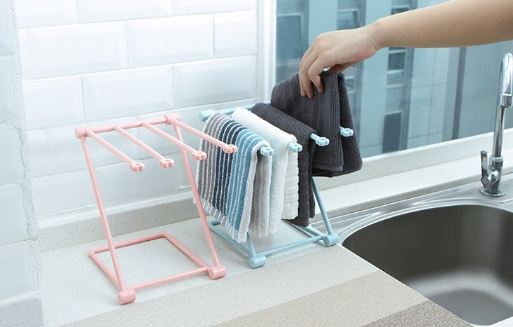 Foldable Dishcloth Shelf - Compact Kitchen Organizer & Gadget Rack