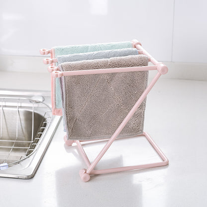 Foldable Dishcloth Shelf - Compact Kitchen Organizer & Gadget Rack