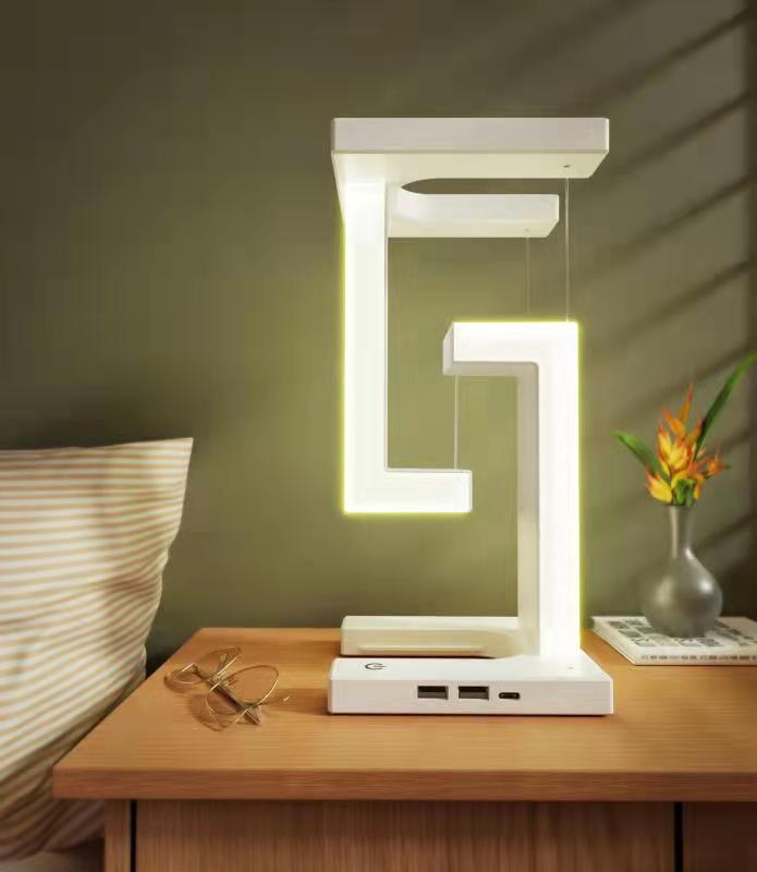 Creative Smartphone Wireless Charging Suspension Lamp - Floating LED Table Lamp for Home & Office