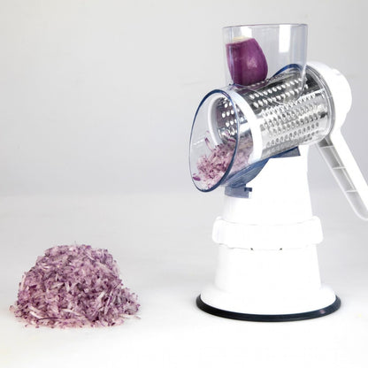 3-in-1 Vegetable Slicer & Grater - Manual Kitchen Cutter, Chopper & Shredder