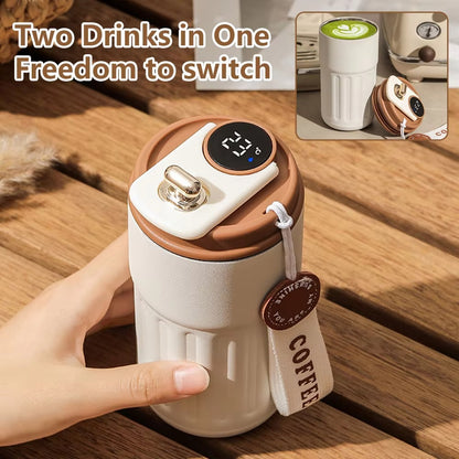 Smart Digital Thermal Bottle - Portable Stainless Steel Insulated Coffee Mug