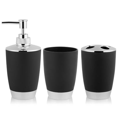 4Pcs Bathroom Accessories Set - Toothbrush Holder, Soap Dispenser, Cup & Soap Dish