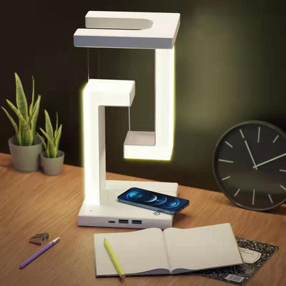 Creative Smartphone Wireless Charging Suspension Lamp - Floating LED Table Lamp for Home & Office